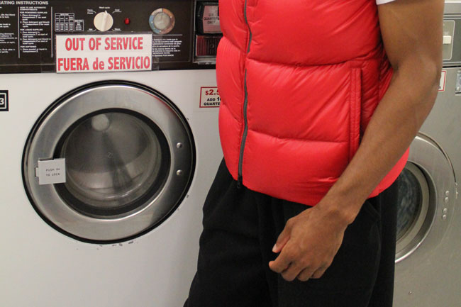 black man masturbating in the laundromat